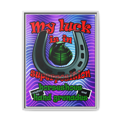 my luck - framed canvas art (purple wave)