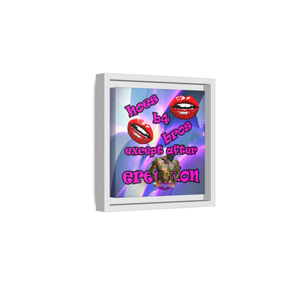 hoes b4 bros - framed canvas art (grey-pink wave)
