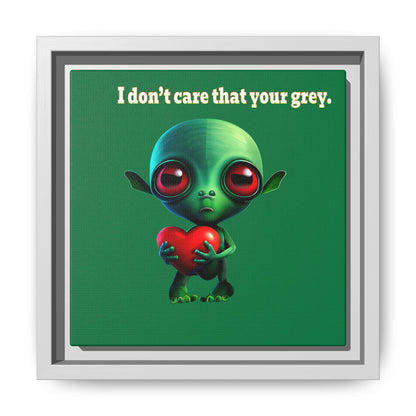 I don't care that your grey - framed canvas art (dark green)