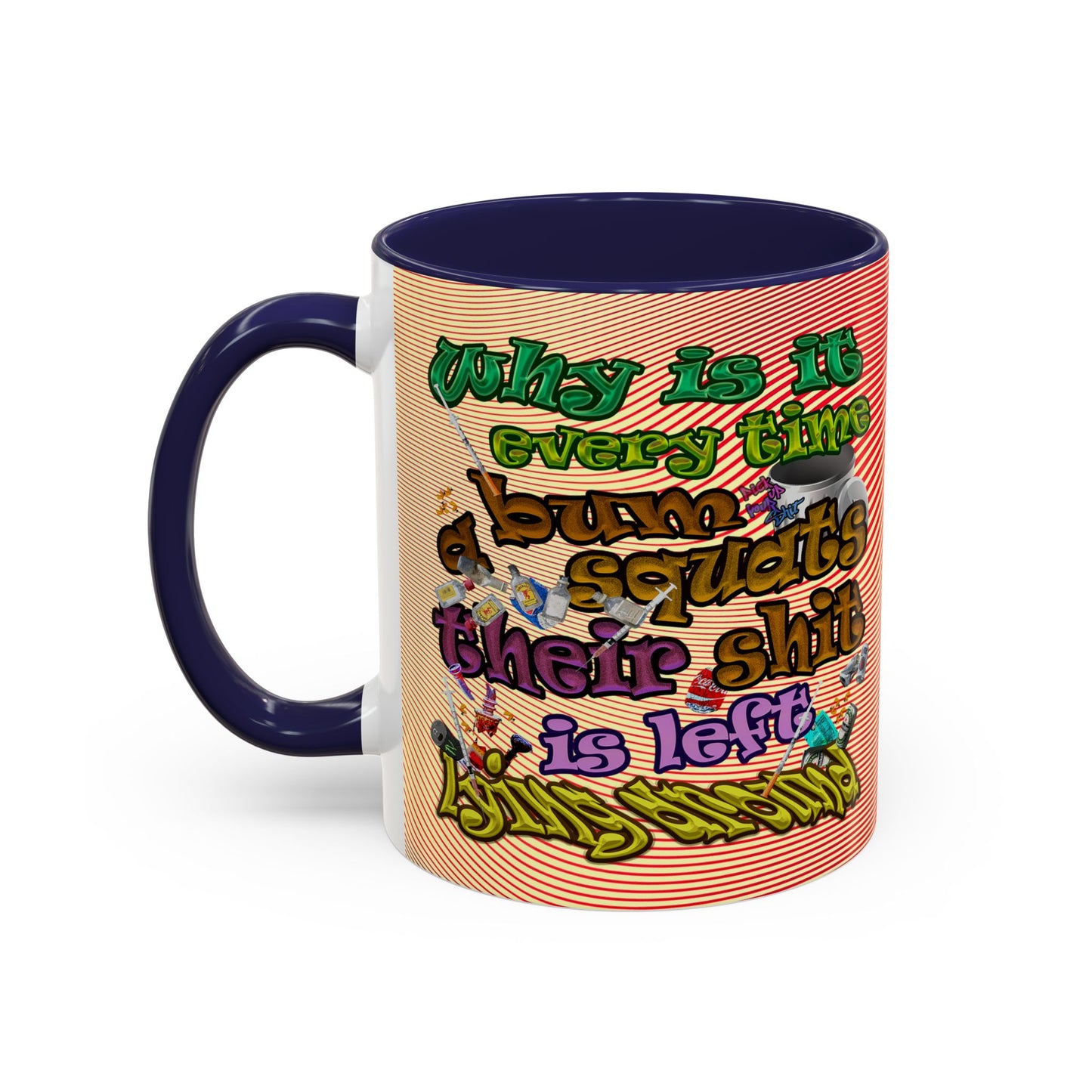 the bum's shit - Accent Mug (yellow-orange wave)