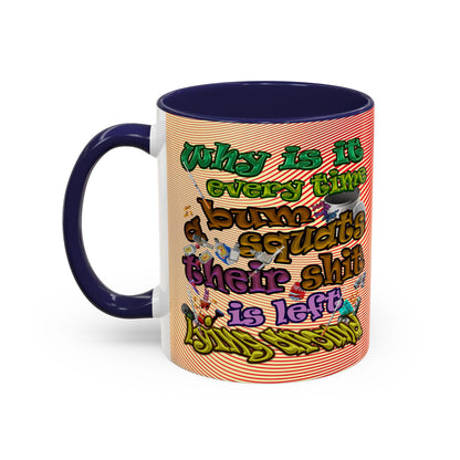 the bum's shit - Accent Mug (yellow-orange wave)