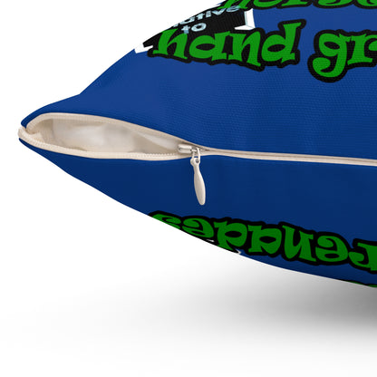 my luck - Spun Polyester Square Pillow - (dark blue)
