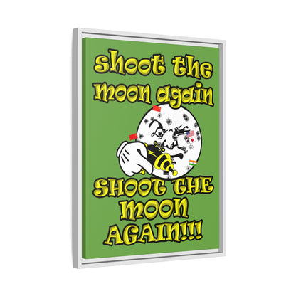 shoot the moon again - framed canvas art (green)