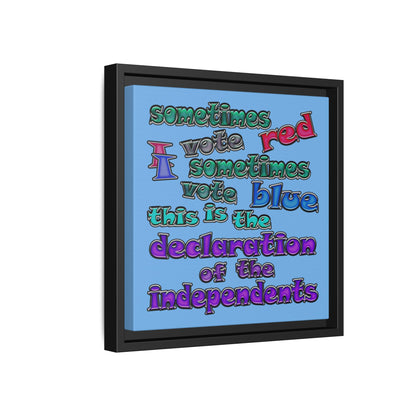 declaration of the independents - framed canvas art (light blue)