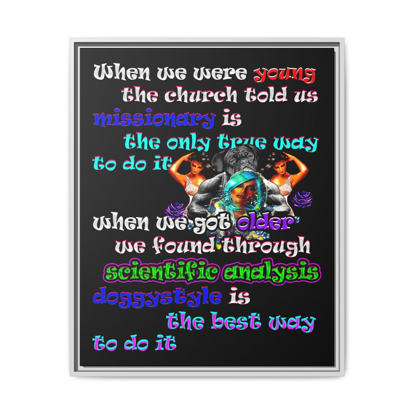 doggystyle - framed canvas art (black)