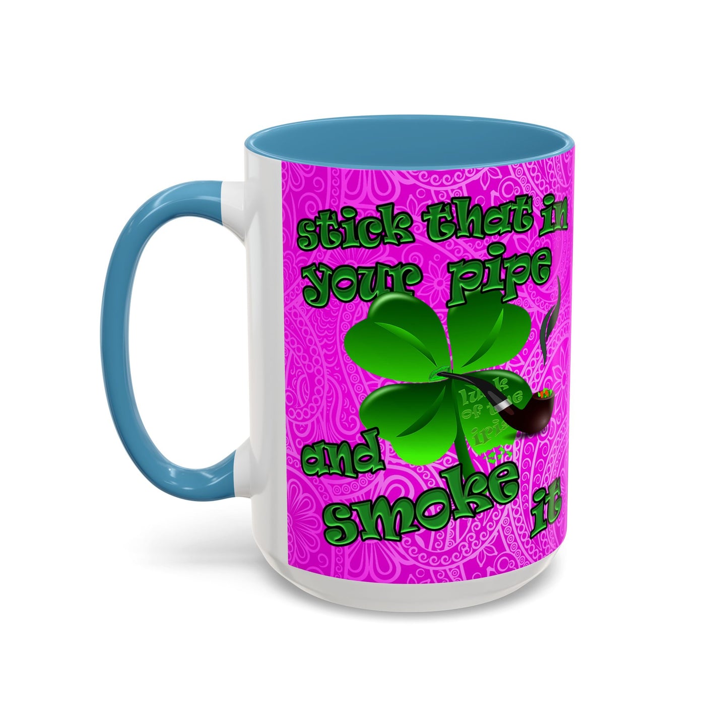 celtics logo - Accent Mug (pink swirl)