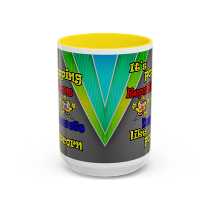popping like popcorn - Accent Mug (rainbow split)