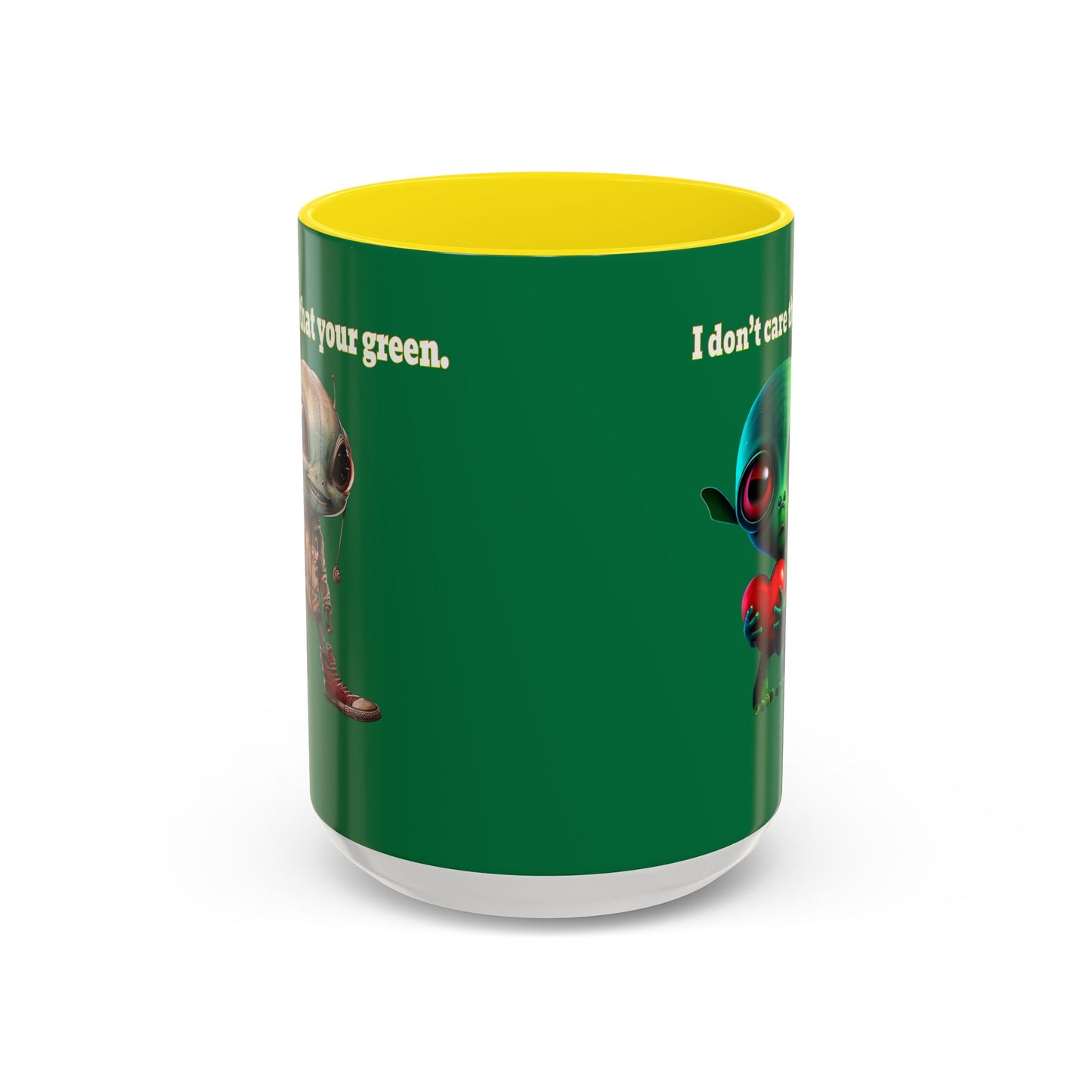 I don't care that your grey - Accent Mug (dark green)