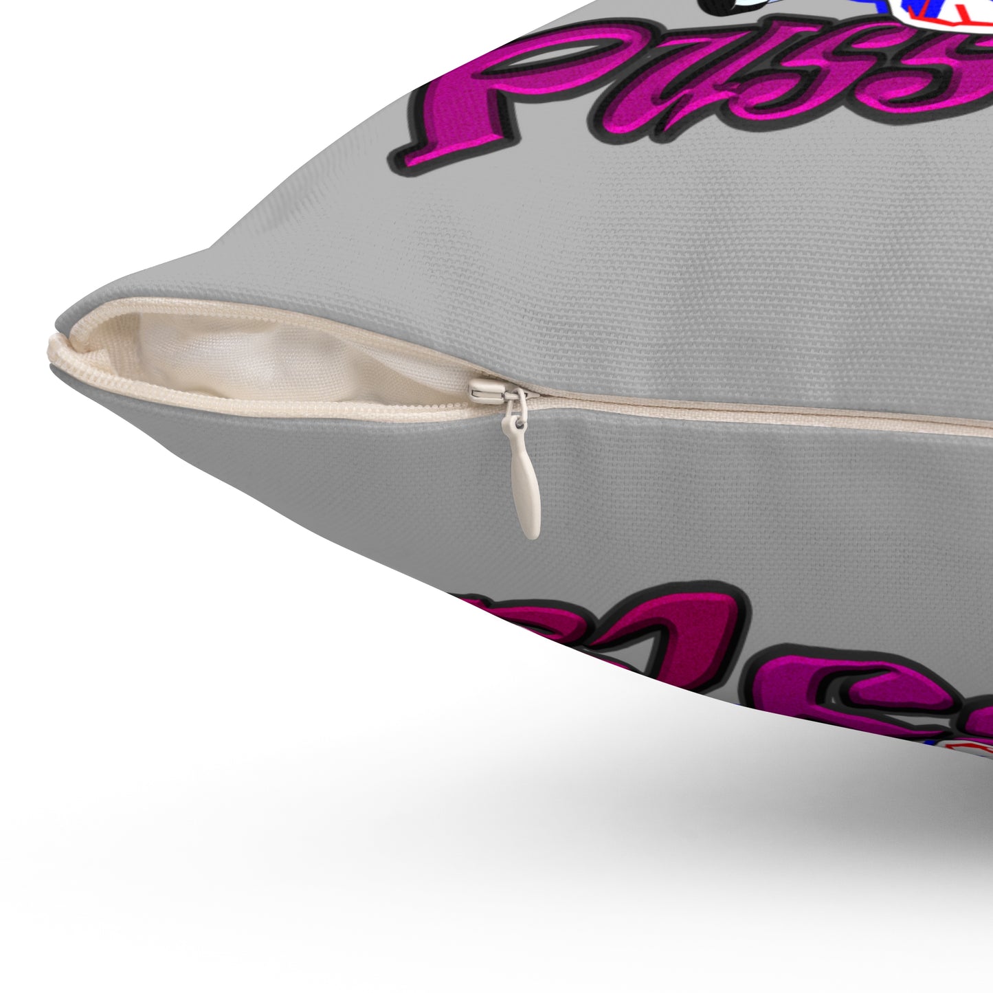 tag that - Spun Polyester Square Pillow - (light grey)