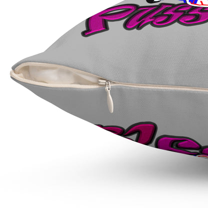 tag that - Spun Polyester Square Pillow - (light grey)
