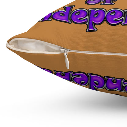 declaration of the independents - Spun Polyester Square Pillow - (light brown)