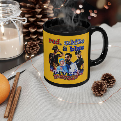 rw&b lives matter - Black Mug (yellow)