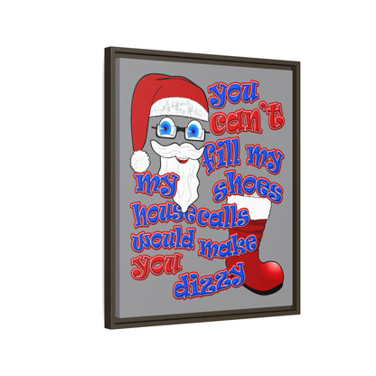 santa's shoes - framed canvas art (grey)