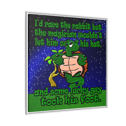 turtle race - framed canvas art ('snoops' background)