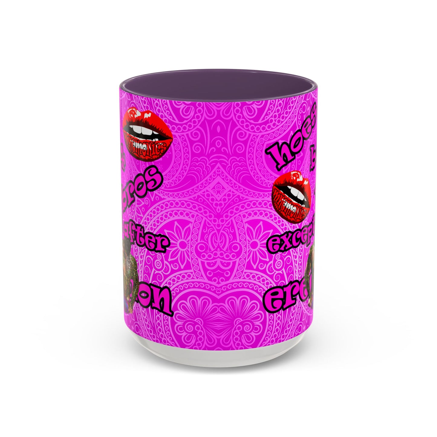 hoes b4 bros - Accent Mug (pink swirl)