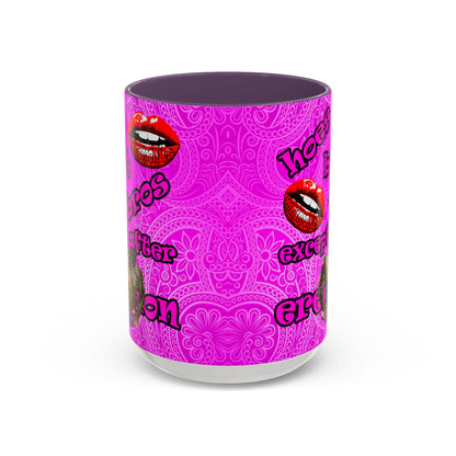 hoes b4 bros - Accent Mug (pink swirl)