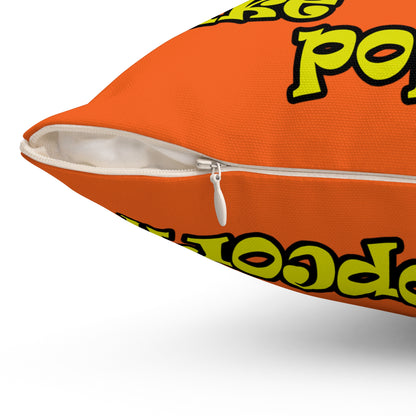 popping like popcorn - Spun Polyester Square Pillow - (orange)