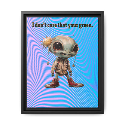 I don't care that your green - framed canvas art (light blue-purple wave)