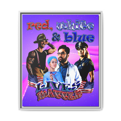rw&b lives matter - framed canvas art (purple-pink wave)
