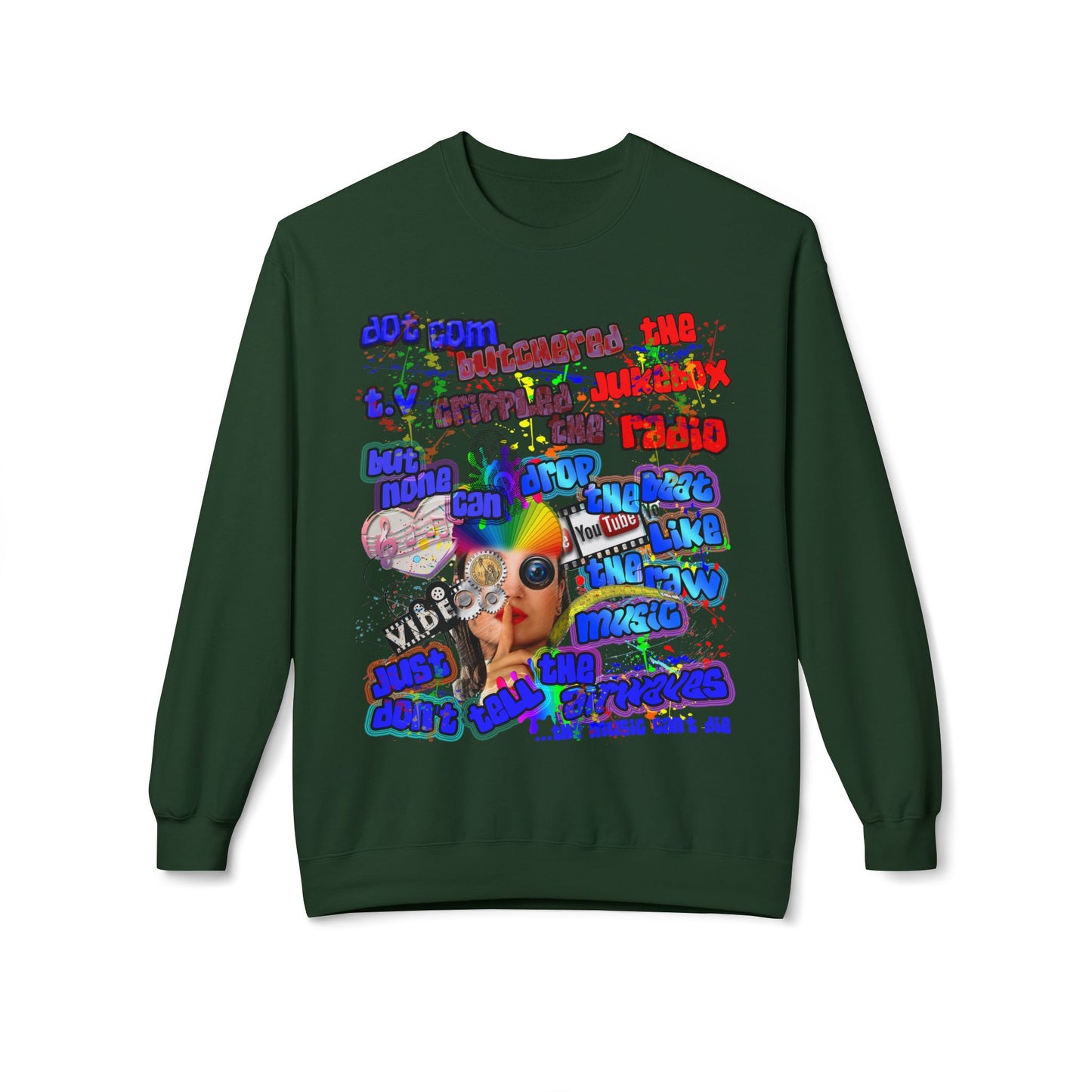 drop the beat - Unisex Midweight Softstyle Fleece Crewneck Sweatshirt