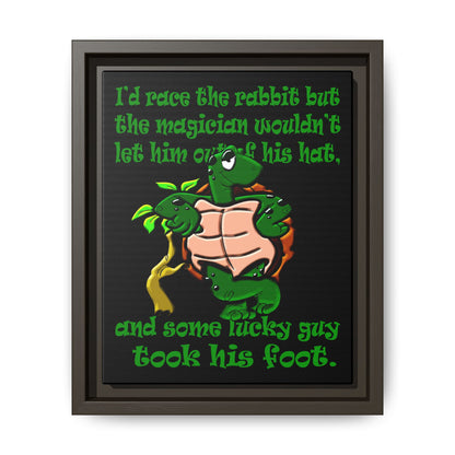 turtle race - framed canvas art (black)