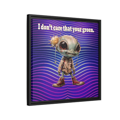 I don't care that your green - framed canvas art (purple wave)