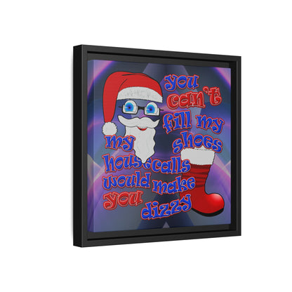 santa's shoes - framed canvas art (grey-pink wave)