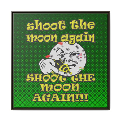shoot the moon again - framed canvas art (logo green)