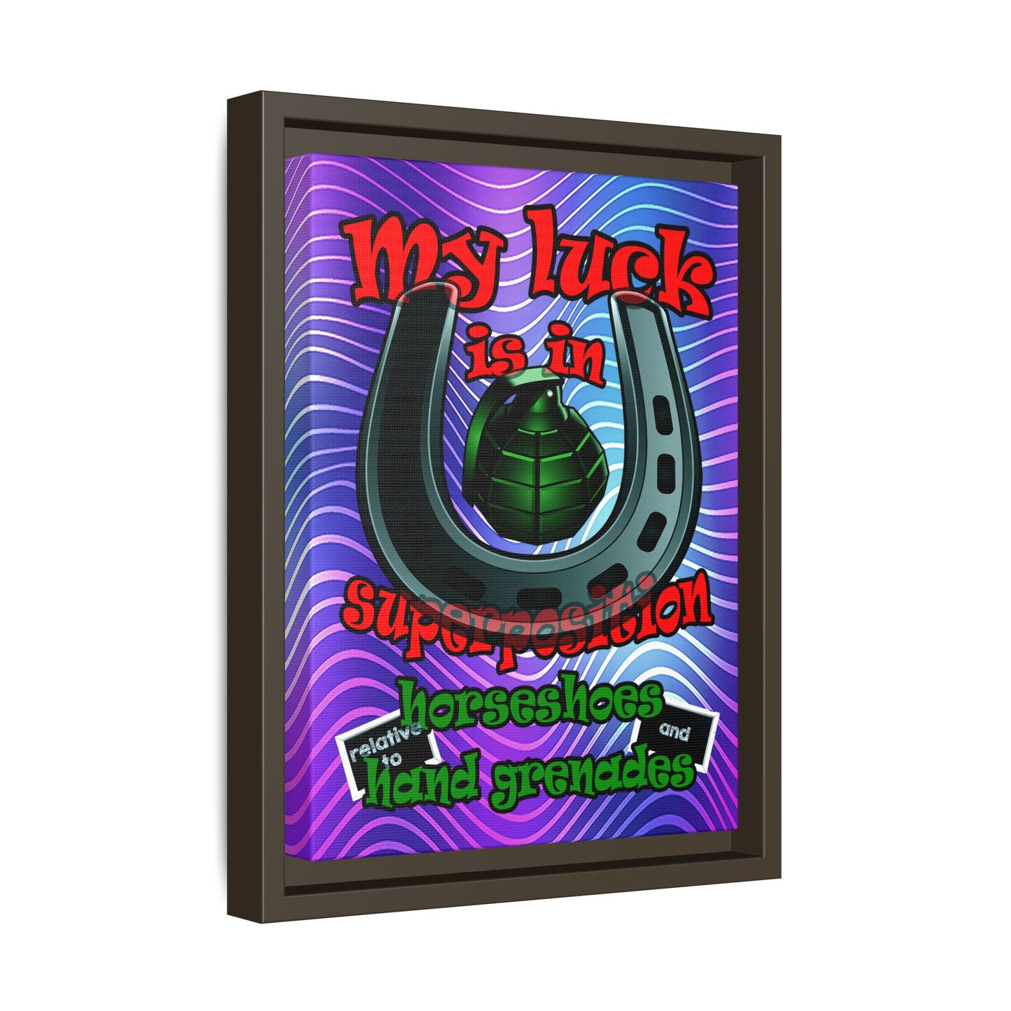 my luck - framed canvas art (purple wave)