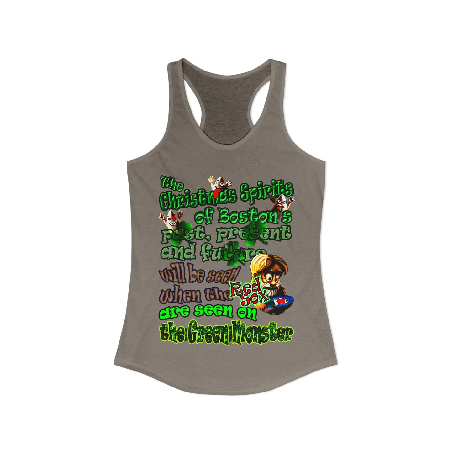 christmas spirits of boston - Women's Ideal Racerback Tank