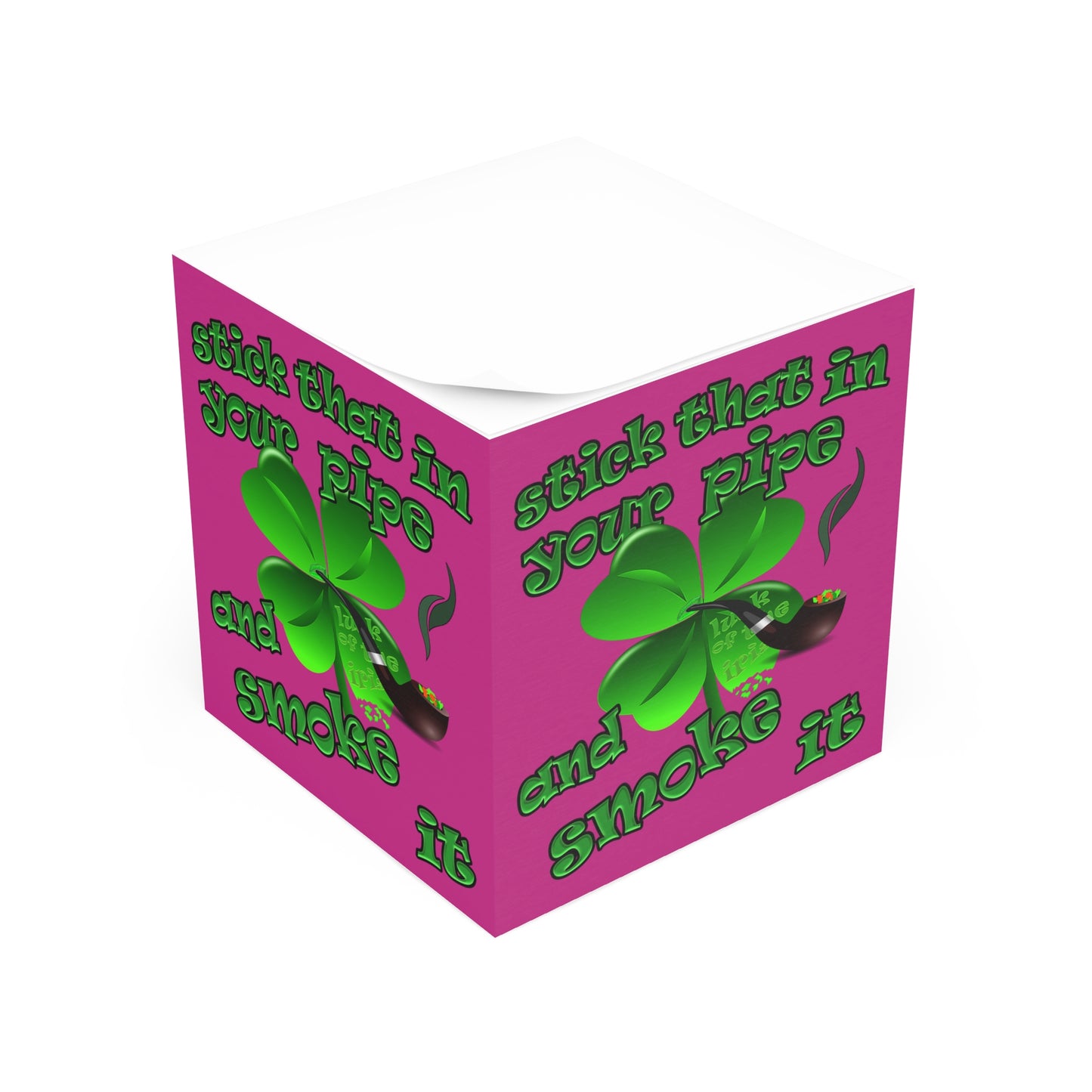 stick that in your pipe and smoke it - note cube (pink)