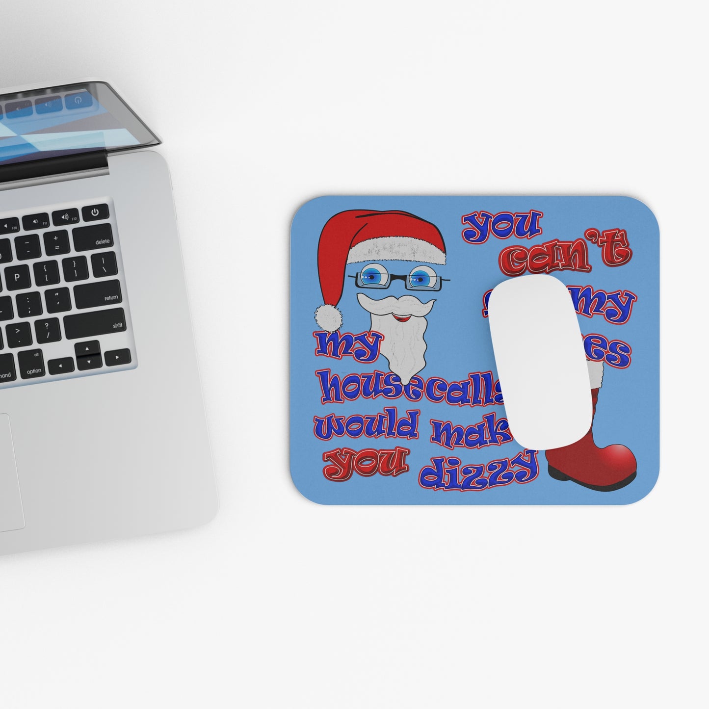 santa's shoes - Mouse Pad (Rectangle) (light blue)