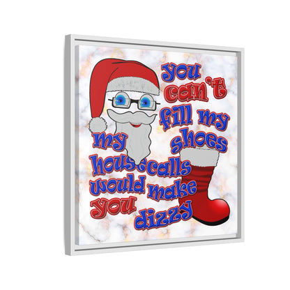 santa's shoes - framed canvas art (white marble)