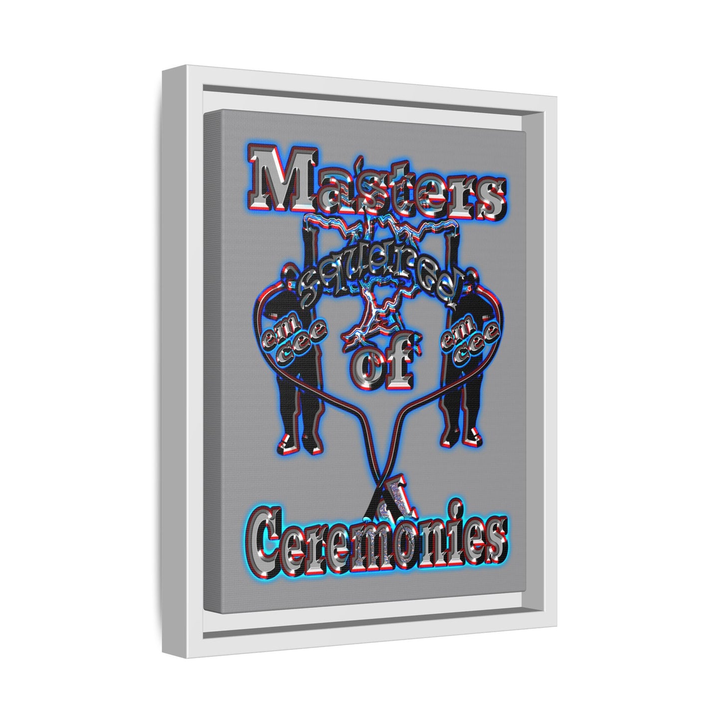 em cee squared - framed canvas art (grey)