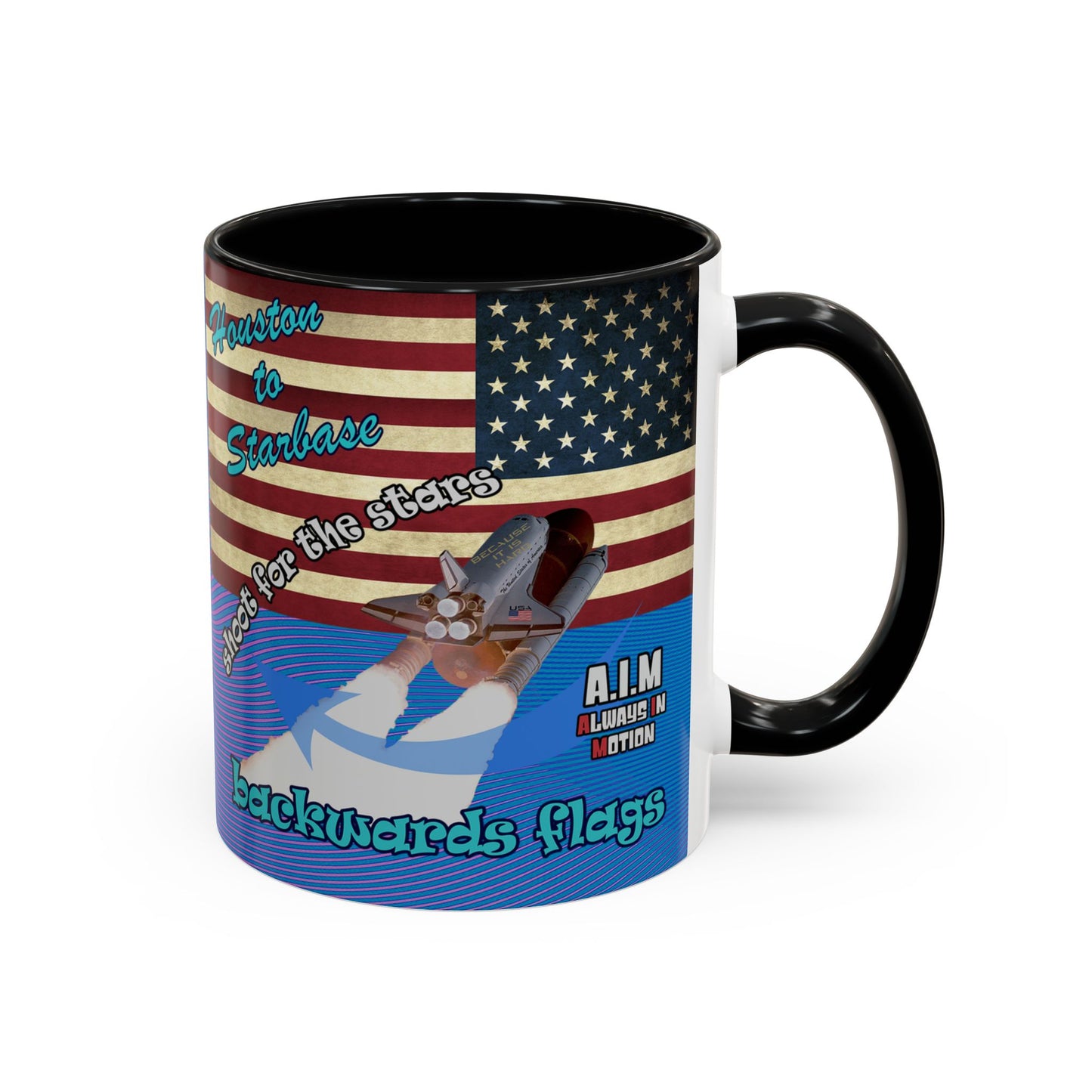 shoot for the stars - Accent Mug (light blue-purple wave)