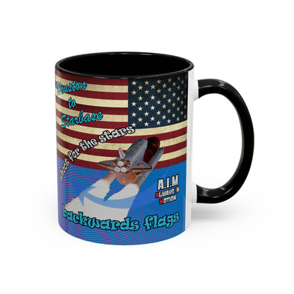 shoot for the stars - Accent Mug (light blue-purple wave)