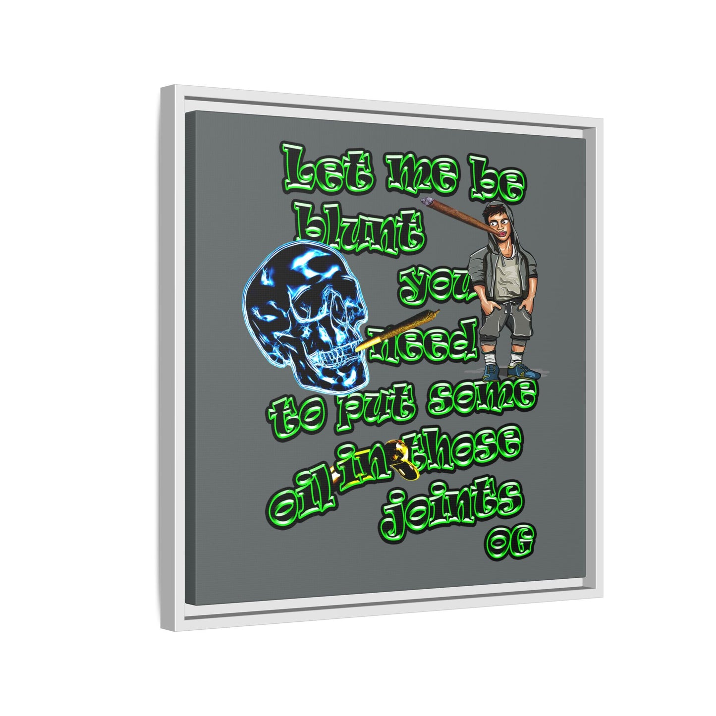 og - framed canvas art (dark grey)
