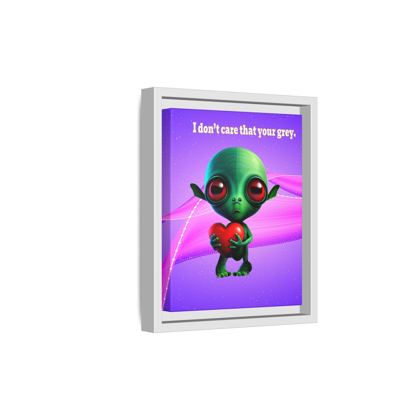 I don't care that your grey - framed canvas art (purple-pink wave)