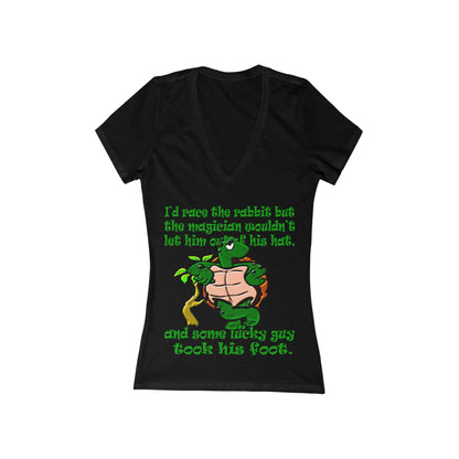 turtle race - Women's Jersey Short Sleeve Deep V-Neck Tee