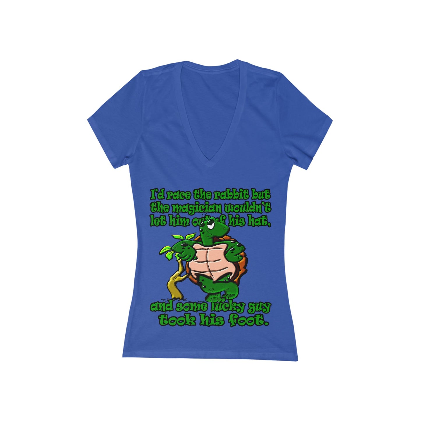 turtle race - Women's Jersey Short Sleeve Deep V-Neck Tee