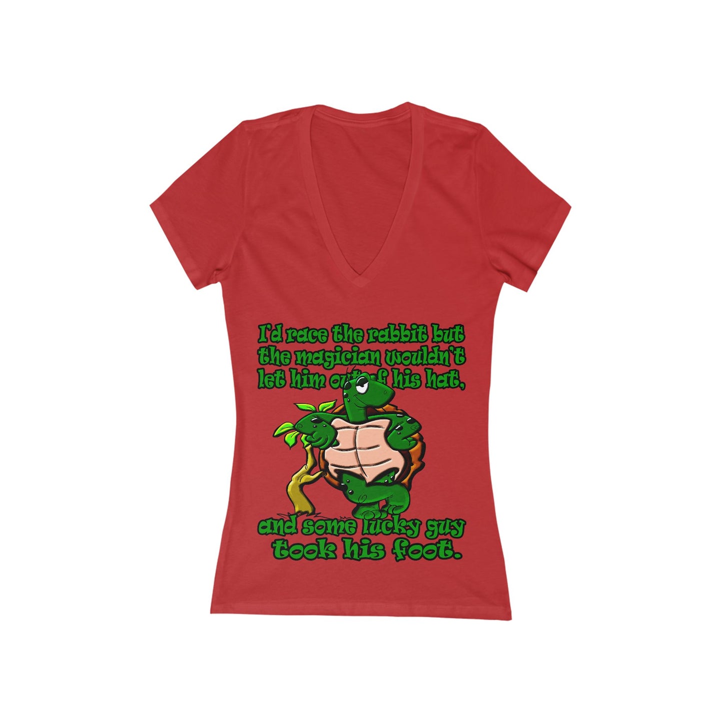 turtle race - Women's Jersey Short Sleeve Deep V-Neck Tee