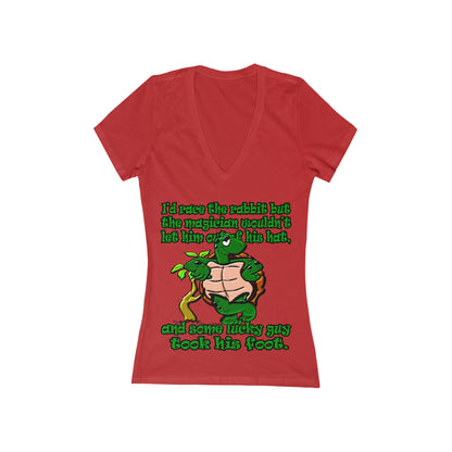 turtle race - Women's Jersey Short Sleeve Deep V-Neck Tee