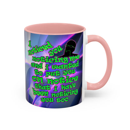 noticed you noticing - Accent Mug (grey-pink wave)