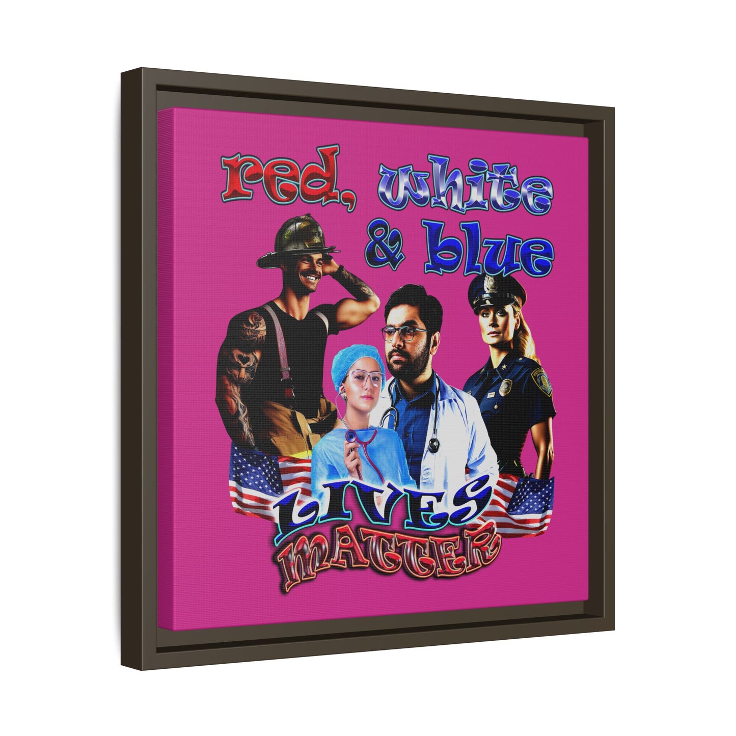 rw&b lives matter - framed canvas art (pink)