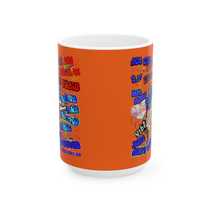 drop the beat - White Mug (orange)