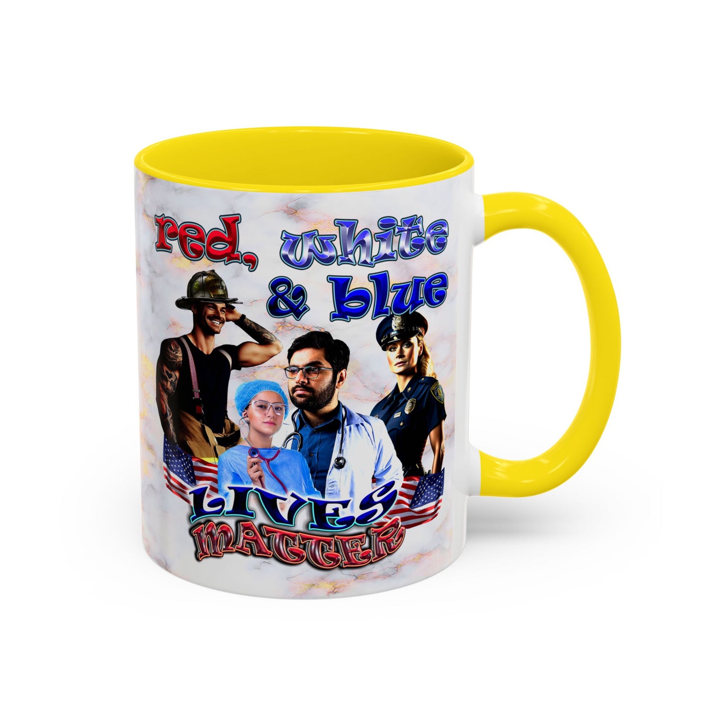 rw&b lives matter - Accent Mug (white marble)