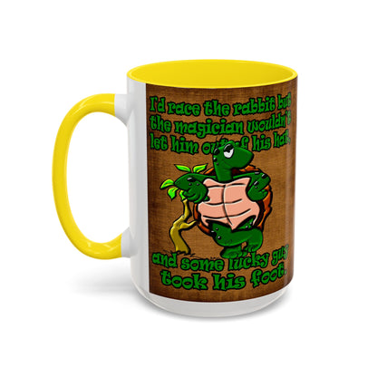 turtle race - Accent Mug (brown papyrus)
