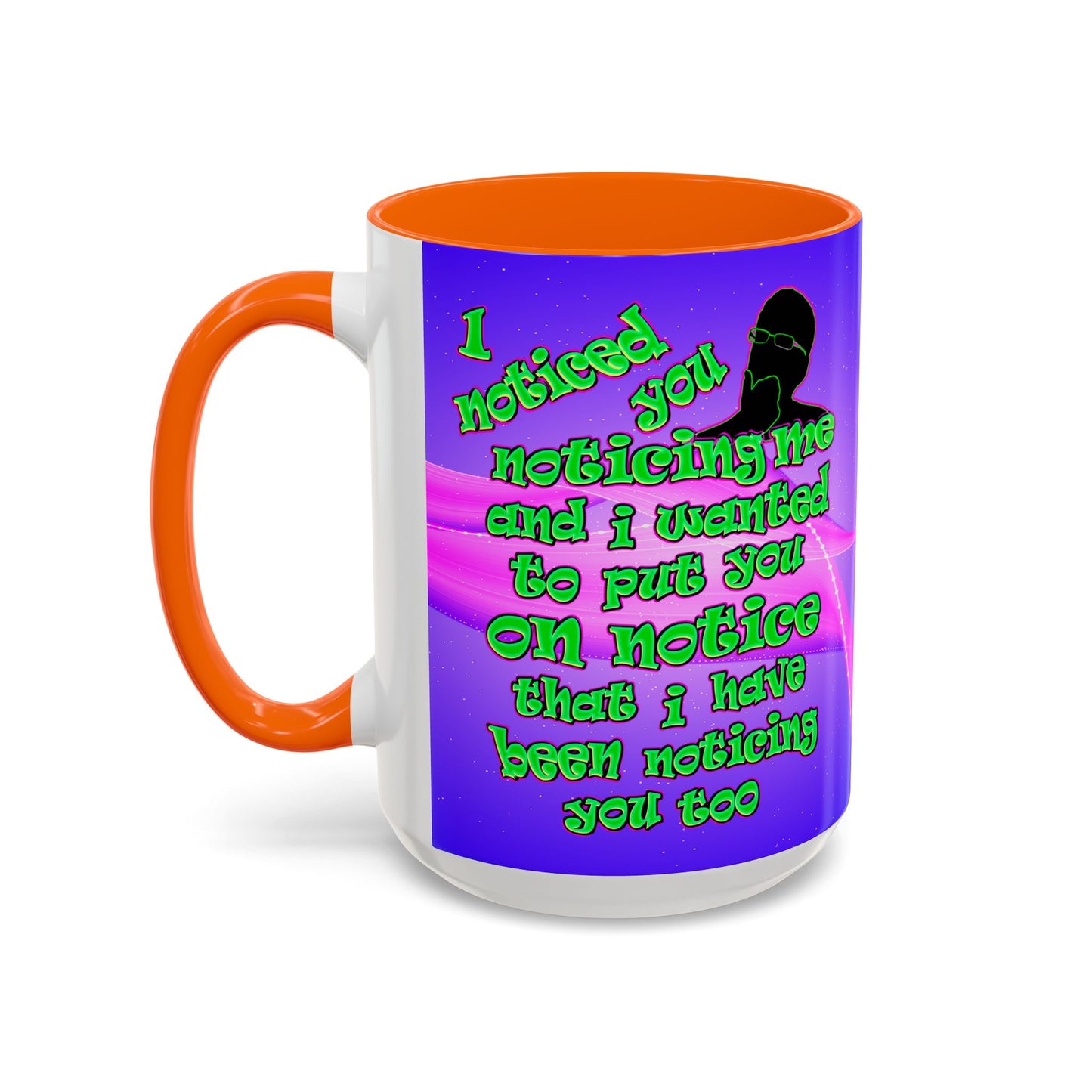 noticed you noticing - Accent Mug (purple-pink wave)