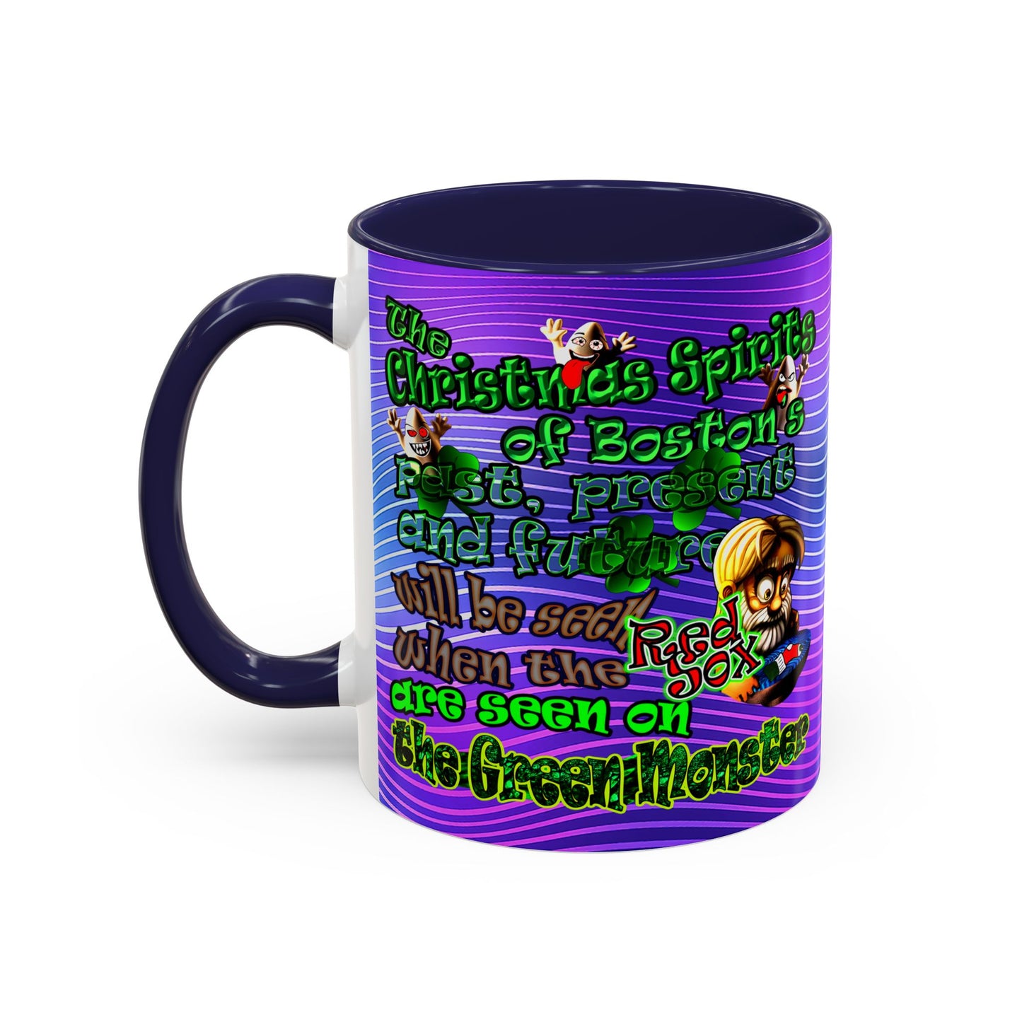 christmas spirits of boston - Accent Mug (purple wave)