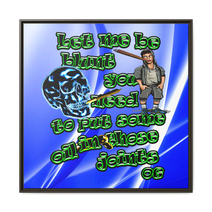 og - framed canvas art (blue-white wave)
